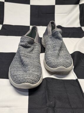 Skechers Women's Grey Knit Slip-On Sneakers